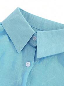 Blusa con Manga Larga para Mujer de Lino de Algodón, Camisa Casual para Mujer con Cuello Solapa y Manga Largas, camisas hawaianas mujer, guayaberas mujer, camisa manga largas mujer, camisa lino mujer, camisa de lino, camisa casual mujer, camisas hawaianas, camisa sin cuello