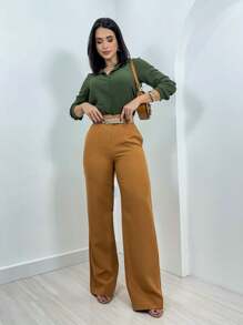 Women Blouses - 軍綠色 - 查看 3