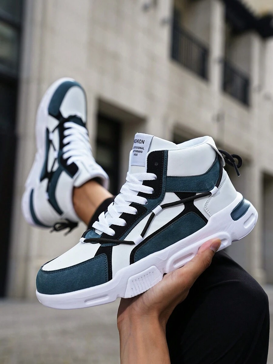 小于一码 男士时尚撞色字母图案防滑透气户外两用运动鞋 - 藍色 - 查看 1