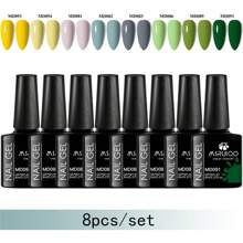 Set/Kit 8 pezzi da 8ml di smalto gel unghie glitterato, serie di colori viola, rosa, marrone, rosso, smalto semipermanente, da immergere, per unghie UV LED, per manicure