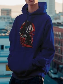 Men Hoodies - Màu xanh hải quân - Xem 2
