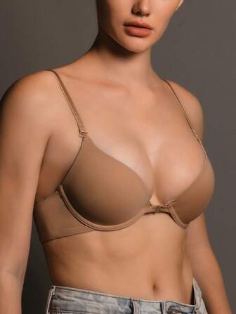 女士性感前扣聚拢文胸，无缝平滑文胸，防止下垂，使胸部看起来更小，内衣