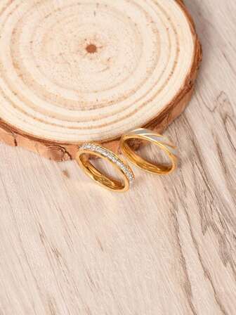 2入組男士時尚不銹鋼戒指套，適合日常佩戴，且低敏感性，情人節送禮佳品