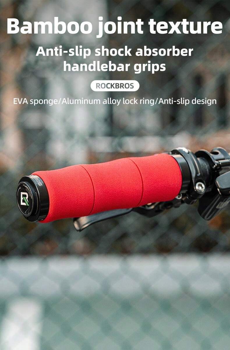 ROCKBROS Non-Slip Bicycle Grips Ergonomic Bicycle Handlebar Grips TPR Rubber Double Locking For MTB Road Bikes BMX Scooter 13 X 2.22 Cm Silver Black - Foto 10