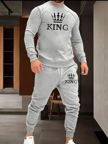 Men Hoodie & Sweatshirt Co-Ords - Grey - View 2