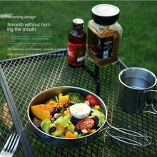 1 Bộ Cốc/Bát Inox 304 Ngoài Trời, 5 Bộ Nồi Di Động Dành Cho Cắm Trại, Dã Ngoại, BBQ, Du Lịch Và Câu Cá - Bạc - Xem 3