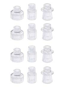 Conical Transparent Glass Candlesticks Dual-Purpose Candlesticks For Decoration Suitable For Tabletop Decorations, Wedding Decorations And Dinner Parties Halloween, Spooky, Autumn, Festival, Holiday , Winter, Holiday, Festival,Room Decor,Gifts Birthday Graduation