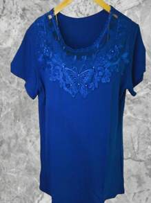 Women Blouses - 藍色 - 查看 2