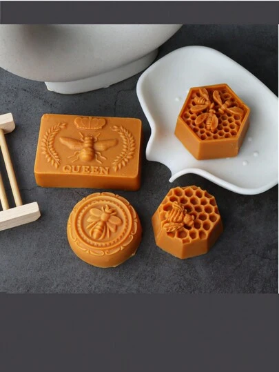 Bi-inspirerad 3D silikonform för ljus och tvål - sexkantigt bikakemönster