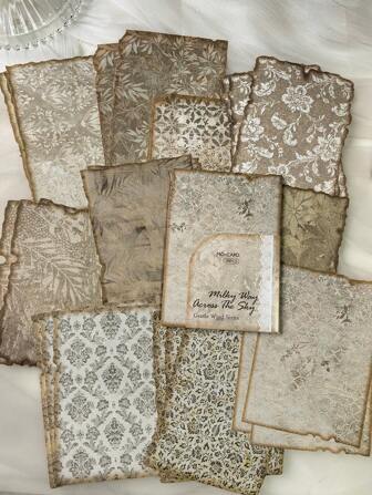 30 ark/paket Vintage växter Textur Hantverkspapper DIY Scrapbooking Material Dekor Skräpdagbok Skolkort Göra brevpapper Memopapper
