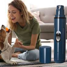 电动宠物指甲磨甲器，适用于犬猫，狗狗指甲修剪器，指甲钳，宠物爪部护理美容工具 - 彩色 - 查看 6