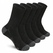 5 Paar Herren Bogen-Kompressionsstrümpfe für Sport und Aktivitäten, atmungsaktive Crew-Socken, Herbst