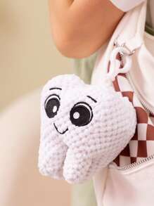 Muñeca de peluche con dientes blancos, regalo relleno para amigos - Blanco - Ver 2