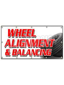 48 X 120 In. Wheel Alignment & Balancing Banner Sign - Acsi Brakes Tire Batteries Auto - 彩色 - 查看 1