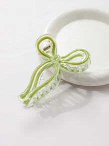 1pc Women's 11cm Elegant Ribbon Bow Plastic Drip Hair Claw Clip, Daily Wear Valentine's Day Valentines Hair Clips Hair Jaw Clip Hair Clamps Hair Clutch Hair Catcher Clip