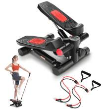 ANCHEER Exercise Stepper With 2 Resistance Bands, Exercise Stepper, Mini Stepper, 330LBS Load Capacity Hydraulic Exercise Stepper For Gym And Home Workouts, Without Battery