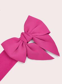 Cinturón ancho con decoración de lazo lindo para Halloween, Día de San Valentín, verano, escuela, otoño, Halloween - Rosa Fucsia - Ver 3