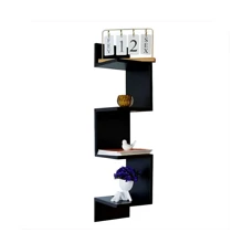 Prateleira De Canto Nicho Estante Livros Parede Suspensa Sala Quarto Decorativa Guardar Organizar Objetos Flutuante Gamer Multiuso Mdf - Preto - Visão 1