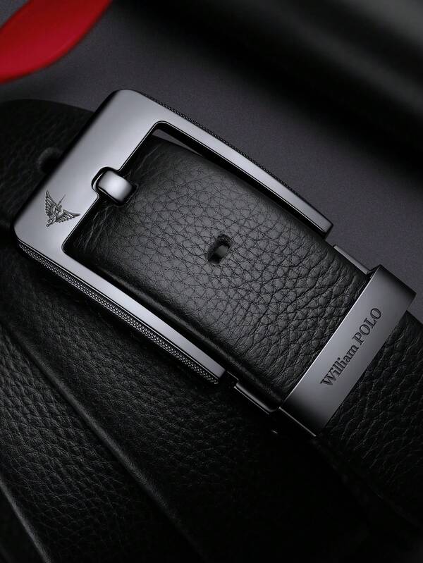 WilliamPOLO William Polo New Fashion Pin Buckle Leather Belt, Versatile Dress Belt For Men, High-Quality, Gift Box Included - Belt Length Adjustable Summer, School Casual, Business, Boyfriend Husband Father Dad Men Gift, Daily Wear, Fashion, Teen, Outdoor, Vacation, Athletic, Travel, Street, Boho, Vintage Fall, Autumn, Halloween Autumn-Winter Accessories,Suitable For Teens, Youth,Men,Casual, Outdoor, Athletic, Vacation, Graduation Gifts, Birthday, Daily Wear