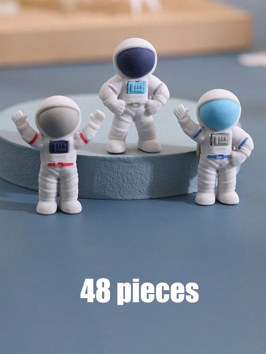 48入組卡通太空人橡皮擦，可擦除而又不留痕跡，小學生值得擁有的潔淨橡皮擦，幼稚園禮物 - 彩色 - 查看 1