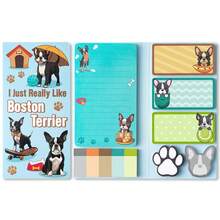 1Pc Dog Theme Sticky Note,Multi Color Boston Terrier/Samoyed/Husky/Poodle Pet Paw Printed Notebook For Birthday Party,Anniversary,Back To School,Race Celebrations Prizes,Activity Rewards,Family Or Friends Gathering - Multicolor - View 12