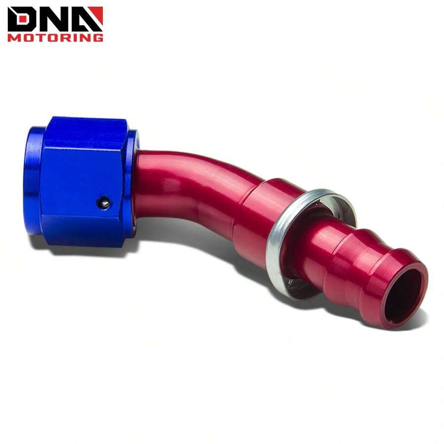 12AN 45 Degree Push Lock / Push On Hose End Fitting Adapter,Aluminum,Red/Blue - 紅色 - 查看 1
