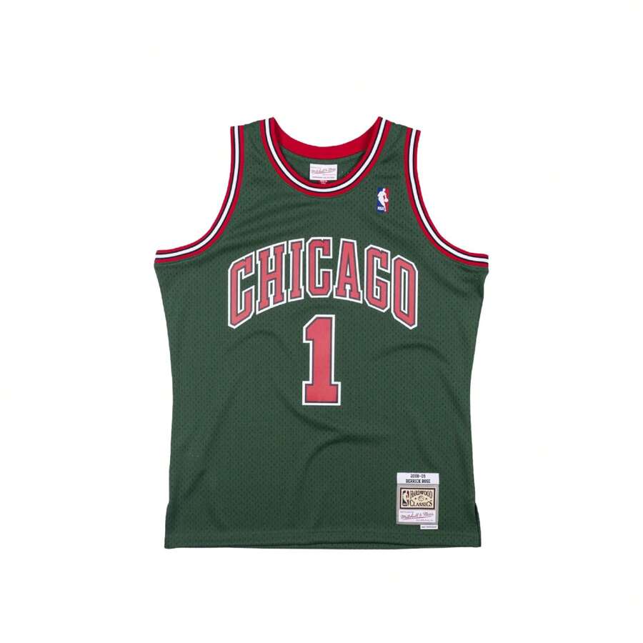 Mitchell & Ness 芝加哥公牛队 08-09 德里克·罗斯深绿色球衣 - 彩色 - 查看 1