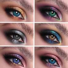 10 Pares  De Lentes De Contacto  Suaves Y De Colores Apariencia De Ojos Grandes, Diámetro De 14.5 Mm, 1 Año CON ESTUCHE INCLUIDO - Multicolor - Ver 2