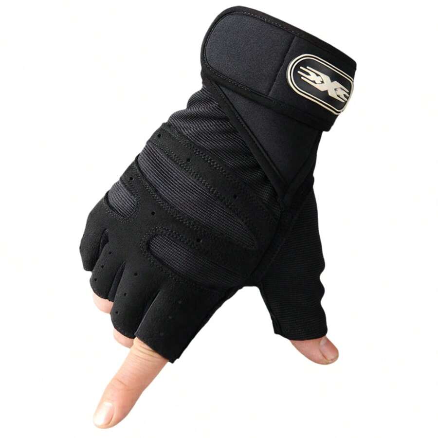 Guantes Gym Tacticos Pesas Gimnasio Mujer Hombre Guantes Deportivos Para Gym Antideslizante Y Transpirable - Negro - Ver 1