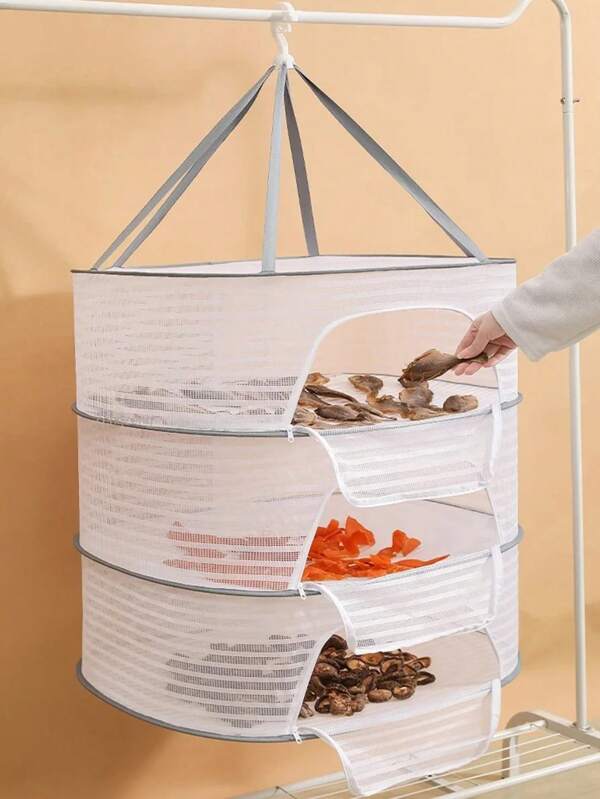 Portable Mesh Anti-Mosquito Drying Fish Net Folded Herb Rack For Buds Fruits Hydroponics Flowers Vegetables Clothes Doll Drying Artifact