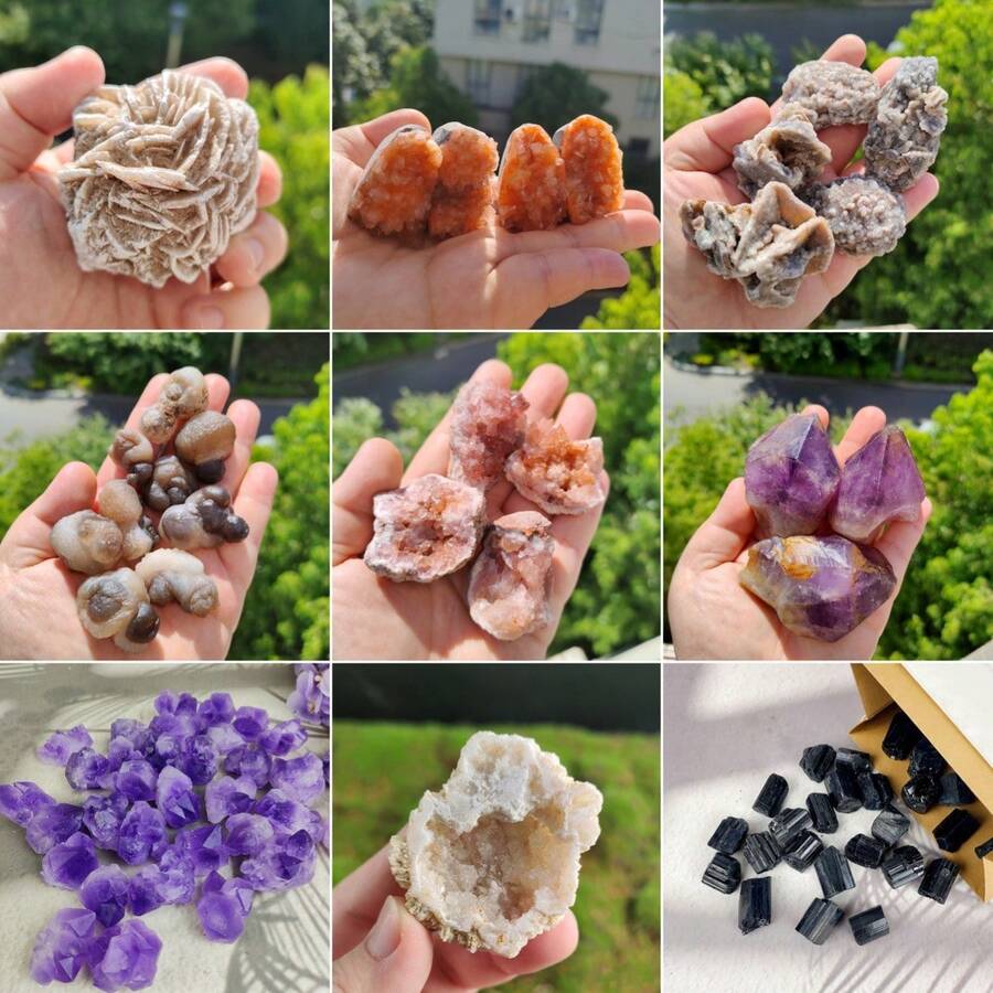 隨機自然水晶礦石樣本治療靈氣原石家居冥想裝飾能量石英庭院戶外裝飾紫水晶寶石 - random - 查看 1