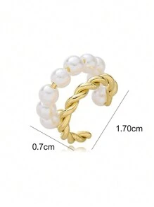 1pc Versatile Elegant Pearl Cartilage Ear Cuff - Multicolor - View 3