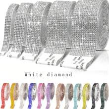 水晶鑽石背膠條，DIY自粘鑲嵌裝飾膠帶，鑲嵌石貼紙，DIY首飾配件，熱鑽嵌衣飾配件，鑽石膠帶，背膠貼紙 - 彩色 - 查看 1