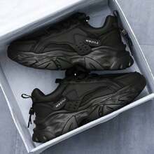 Men's Outdoor Recreational Sports Comfortable Non-Slip Platform Sneakers - màu đen - Xem 4