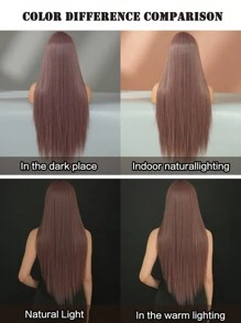 7JHH WIGS 紫棕色超长假发 32 英寸直发合成假发中分服装假发适合时尚女性派对角色扮演使用耐热人造纤维 - 紫色 - 查看 6