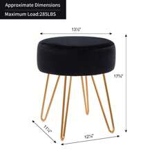 Duhome Velvet Ottoman, Makeup Vanity Stool, Contemporary Stool, Mongolian Round Metal Stool, Vanity Stool, Furry Ottoman Stool, Modern Accent Stools, Pink