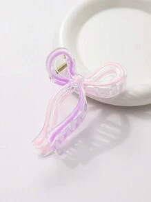 1pc Women's 11cm Elegant Ribbon Bow Plastic Drip Hair Claw Clip, Daily Wear Valentine's Day Valentines Hair Clips Hair Jaw Clip Hair Clamps Hair Clutch Hair Catcher Clip