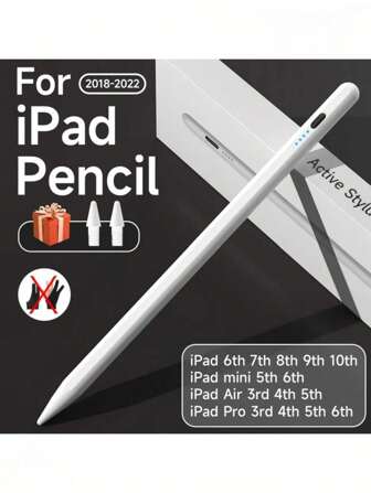 兼容 Apple Pencil 电源显示防掌误触 iPad Pencil 触控笔 兼容 iPad 配件 2022 2021 2020 2019 2018 Pro Air Mini