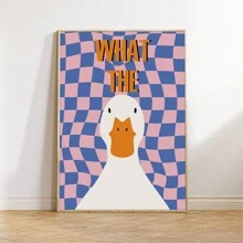 FajerminArt 1pc Optional Frame What The Duck Print Posters Canvas Art Wall Decor For Bathroom, Bedroom, Dorm - Pink Bathroom Decor Wall Arts - Multicolor - View 6