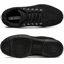BAXINIER Girls Cheerleading Shoes Kids Lightweight Competition Sneakers Indoor Cheer Dance Black Shoes - Black - View 2