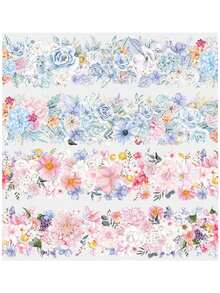 1卷花霧PET膠帶，藝術浪漫花草風景筆記本日誌帶，DIY剪貼簿及便利貼必備 - 均碼 - 查看 3