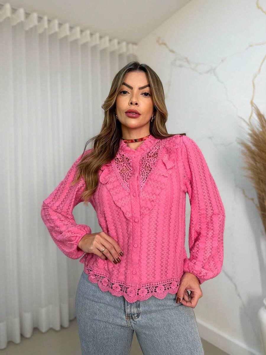 Women Blouses - 粉色 - 查看 1