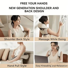 Massagers For Neck And Shoulder With Heat, Shoulder Back Neck Massager, Deeper Tissue 5D Kneading Massage For Shoulder, Neck And Back, Use At Home, Office, Car - Khaki - View 9