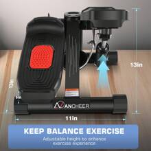 ANCHEER Exercise Stepper With 2 Resistance Bands, Exercise Stepper, Mini Stepper, 330LBS Load Capacity Hydraulic Exercise Stepper For Gym And Home Workouts, Without Battery