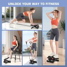 ANCHEER Exercise Stepper With 2 Resistance Bands, Exercise Stepper, Mini Stepper, 330LBS Load Capacity Hydraulic Exercise Stepper For Gym And Home Workouts, Without Battery