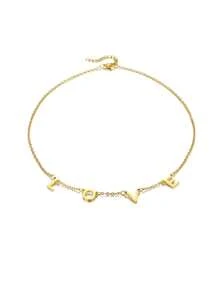 Collar personalizado con nombre de acero inoxidable, joya de gargantilla con inicial monograma hecha a mano, regalo de Navidad/Día de San Valentín para ella