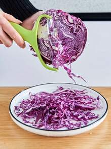 1 pieza, Rallador de repollo de acero inoxidable, Cuchillo pelador de acero inoxidable para jardín de repollo morado y lechuga, triturador con boca ancha, pelador de verduras y frutas multifuncional, utensilio de cocina para uso en exteriores y hogar - Multicolor - Ver 8
