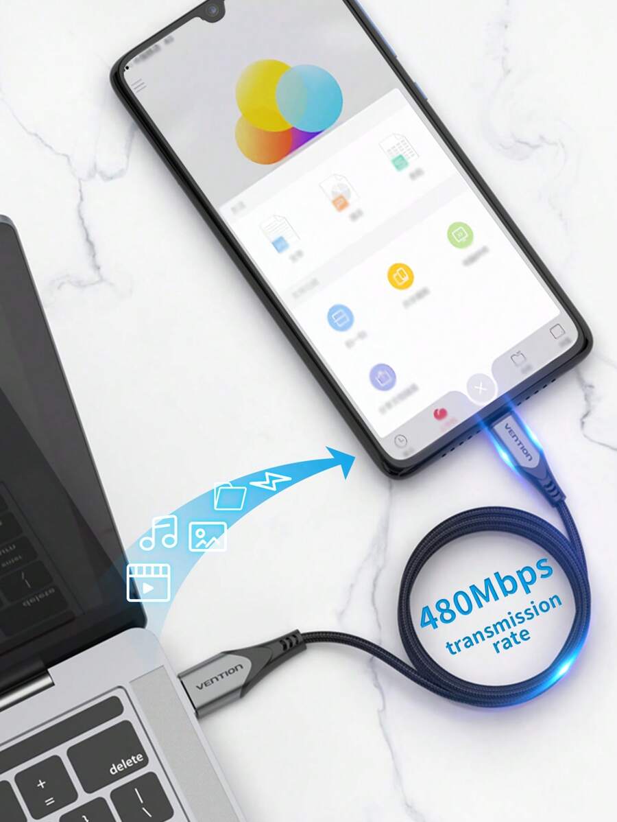 VENTION VENTION 2 In 1USB A To USB Type C And Micro USB Charging Cable