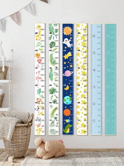 1 Pc 20*200cm Height Measuring Ruler Scroll Canvas Print Cartoon Animals Nordic Green Plants Planetary Astronauts 6 Clours Vinyl Decal,For Bedroom Decor,Room Decor Items,For Halloween Decor,Fall Decor,Classroom Decorations,Removable Sticker,Stickers,Wall Decal, Vinyl Decal For Home Decorations,Spring Decoration Items Refresh Your Home,Rama Decoration Stickers Gifts Birthday Graduation