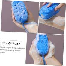 1入組柔軟矽膠沐浴刷刷子，刺激血液循環，男女兒童皆適用的身體清潔刷（25*7cm） - 彩色 - 查看 5